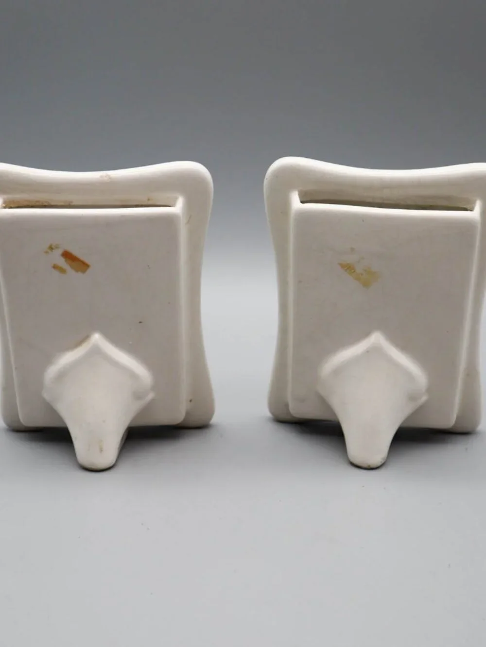 2 Vintage Small Porcelain Photo Standing Frames Floral Painted Cottagecore